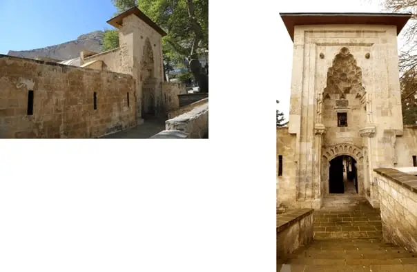 Ermenek Tol Medrese dış cephe ve taçkapı - Karamanoğulları dönemi Mühr-ü Süleyman kabartmaları