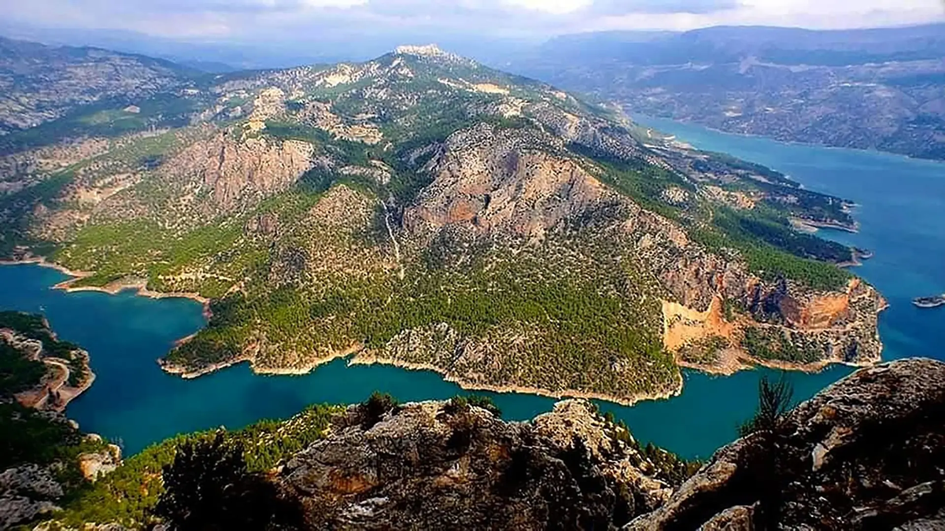 Ermenek Güz Kale ve Ermenek Barajı panoramik manzara - Karamanoğulları bölgesi doğal güzellikleri