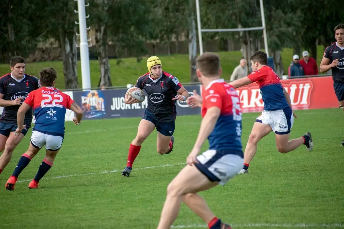 A thrilling rugby match showcasing teamwork and sportsmanship in Buenos Aires, Argentina.