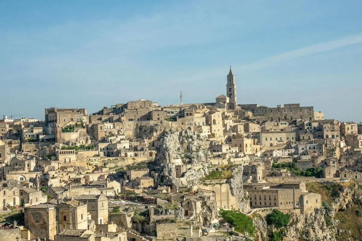 Panoramic view of Matera's ancient architecture, showcasing Italy's historic charm.