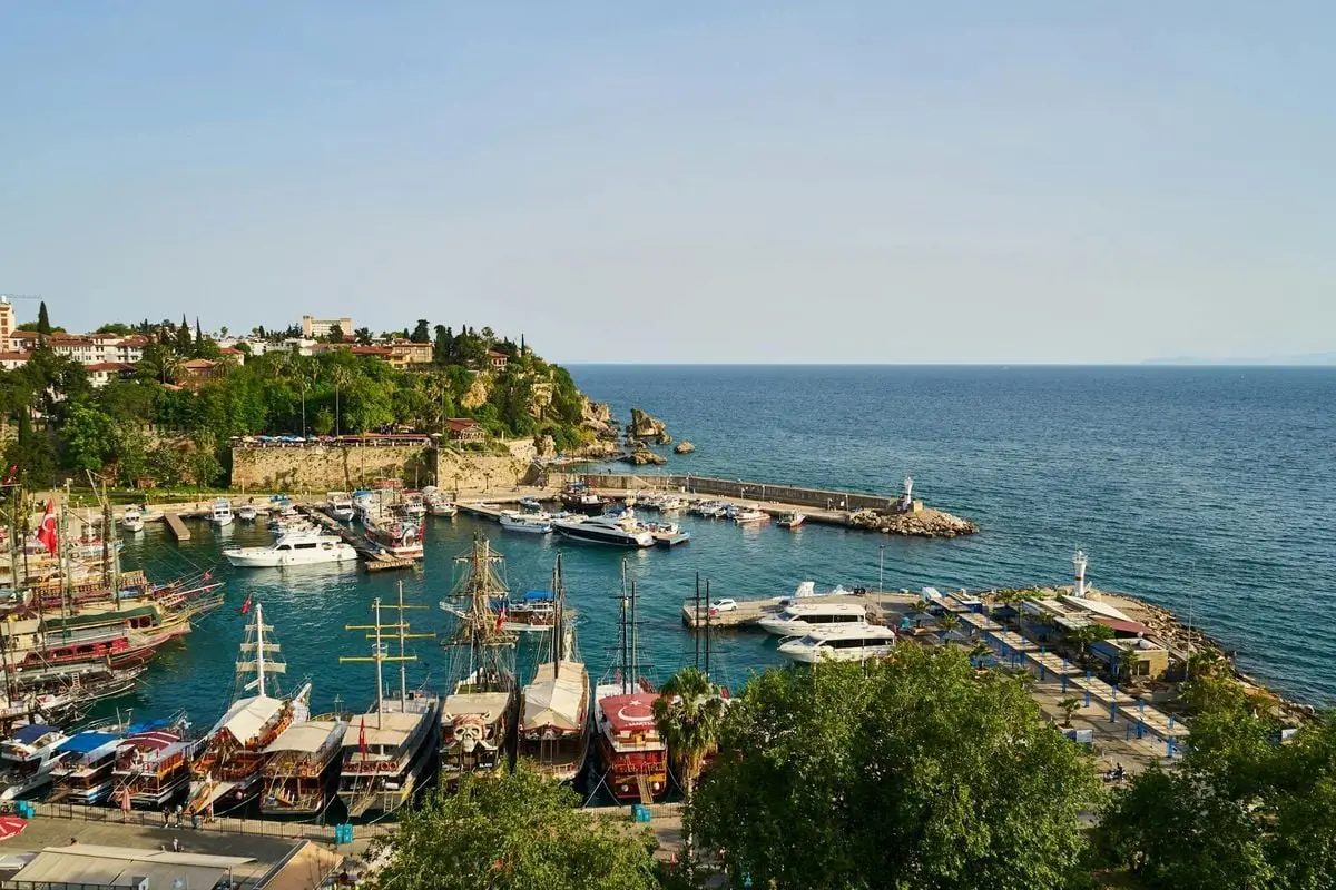 Discover the vibrant marina of Antalya, offering a glimpse of the Turkish coast's beauty and charm.