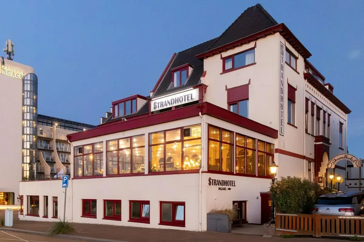 The Strandhotel in Scheveningen, The Hague offers beachside charm and scenic seaside views.