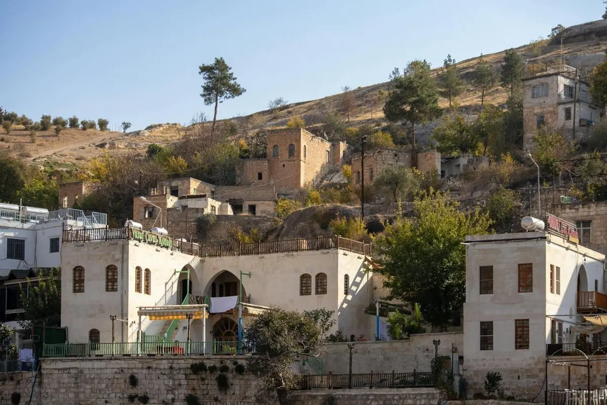 Charming hillside village architecture in Halfeti, Şanlıurfa, Turkey.