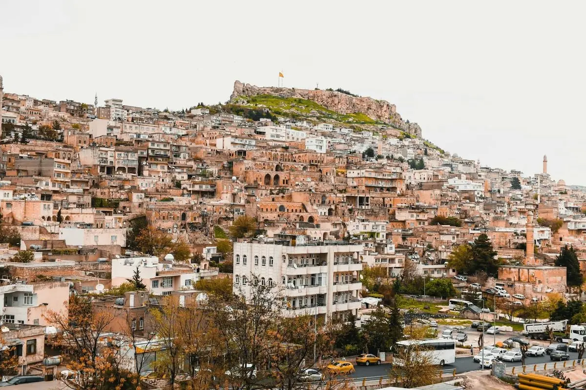 Captivating view of Mardin's hillside with traditional architecture, Turkey.