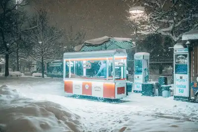 Ermenek şehir merkezinde kar