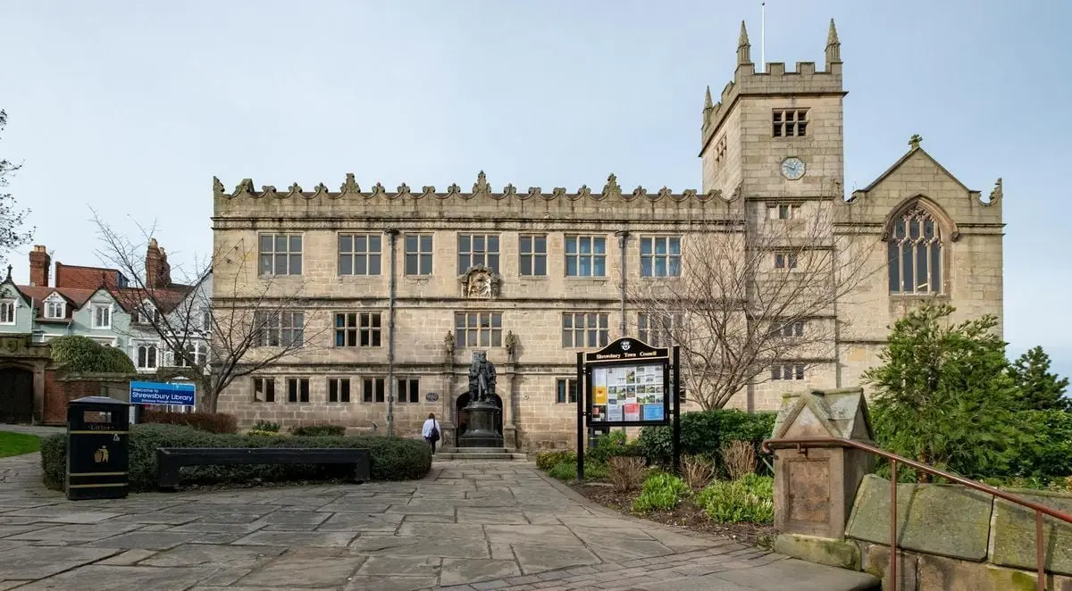 Explore the architectural beauty of Shrewsbury Library, a historic landmark and tourist attraction.