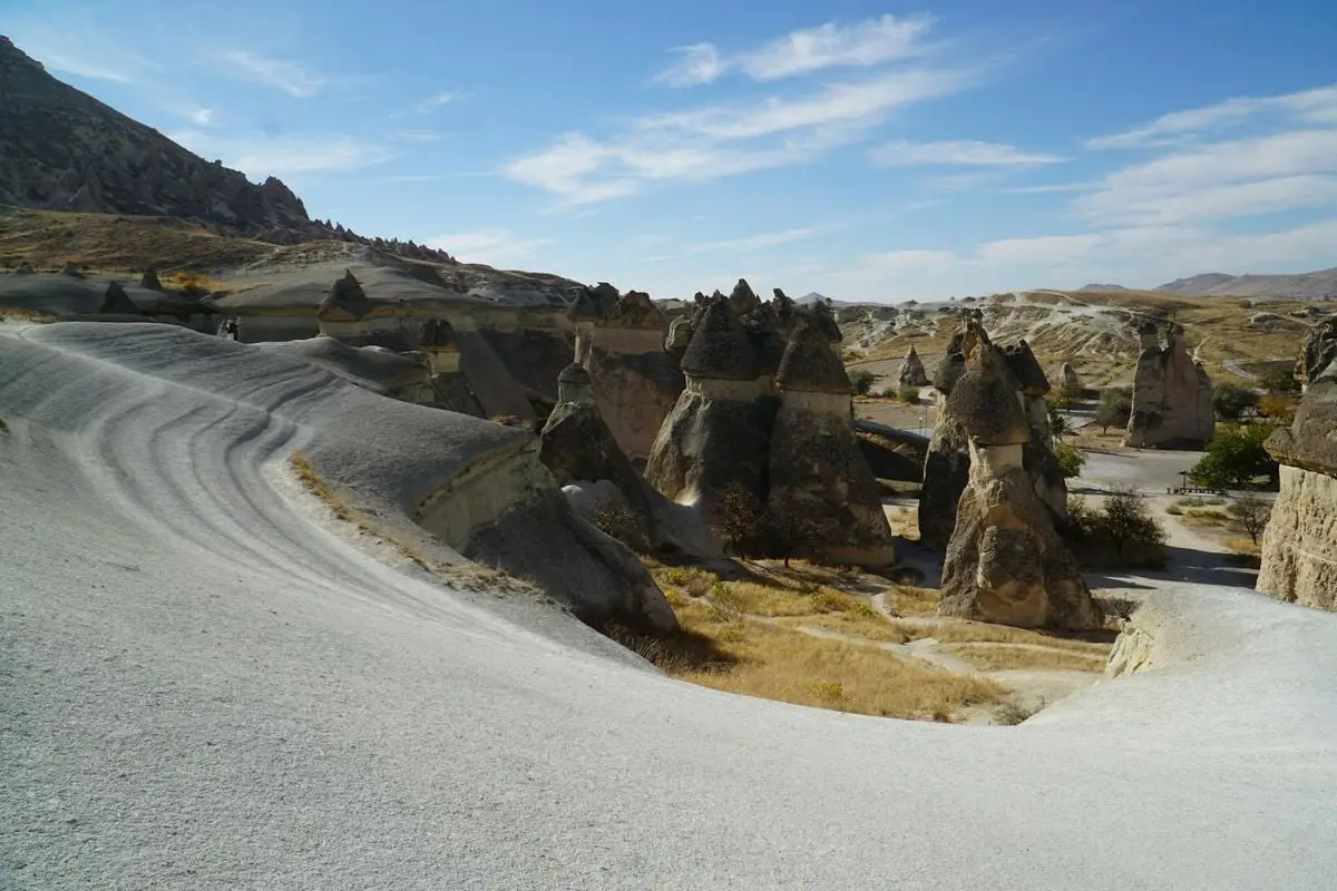 Explore the mystical rock formations of Cappadocia, a UNESCO World Heritage site in Türkiye.