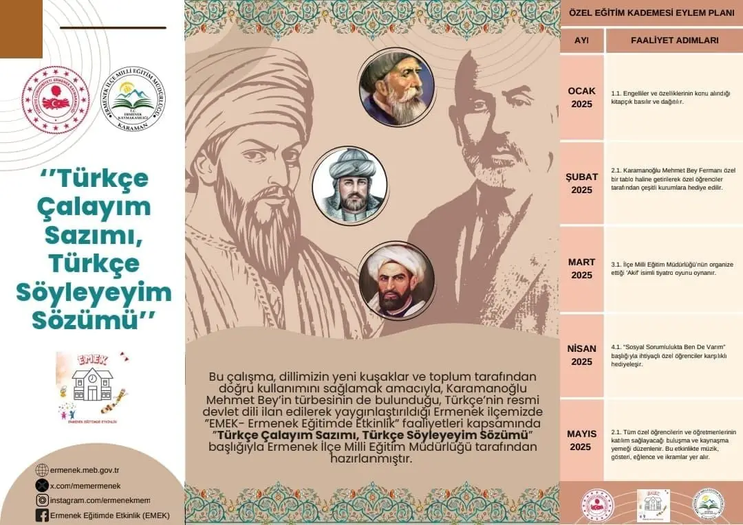 Ermenek'te “Türkçe çalayım sazımı, türkçe söyleyeyim sözümü” proje tanıtım toplantısı yapıldı