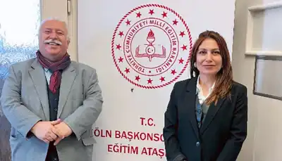 Köln Türk Başkonsolosluğu Eğitim Ateşesi Dr. Muhterem Dilbirliği ile Doç. Dr. Atiye Emiroğlu Almanya'da Ermenek üzerine görüştü