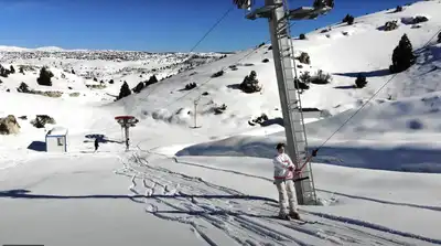 Üç Yıl Sonra Kar Yağdı. Kayak Merkezimiz Açıldı. Ama Kayabilene Helal Olsun!