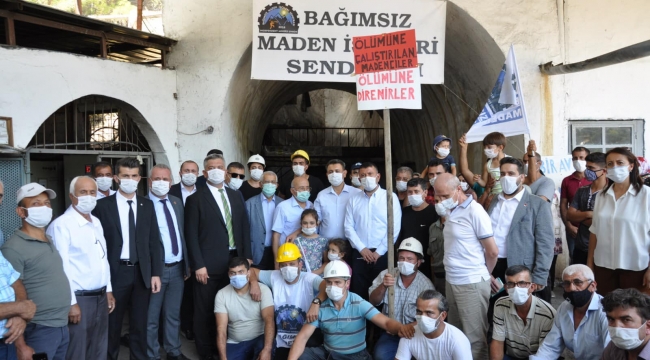 CHP ve İYİ Partili vekillerden grev yapan maden işçilerine destek