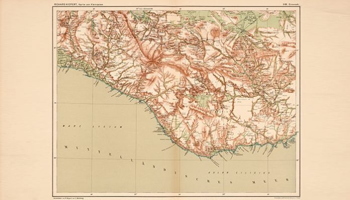 19. YY’da yaşayan Alman Haritacı Karte von Kleinasien’in Ermenek Haritası