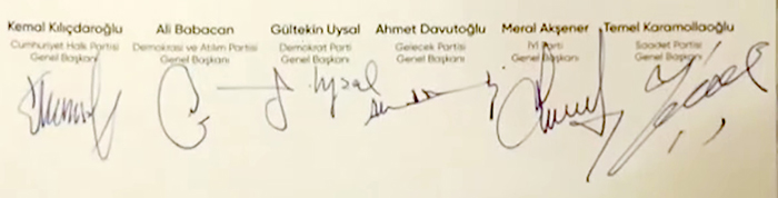 Parlamenter Sistem Mutabakat'ı 6 parti lideri tarafından imzalandı